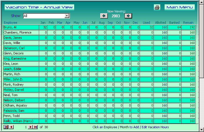 vacation tracker utteraccess forums